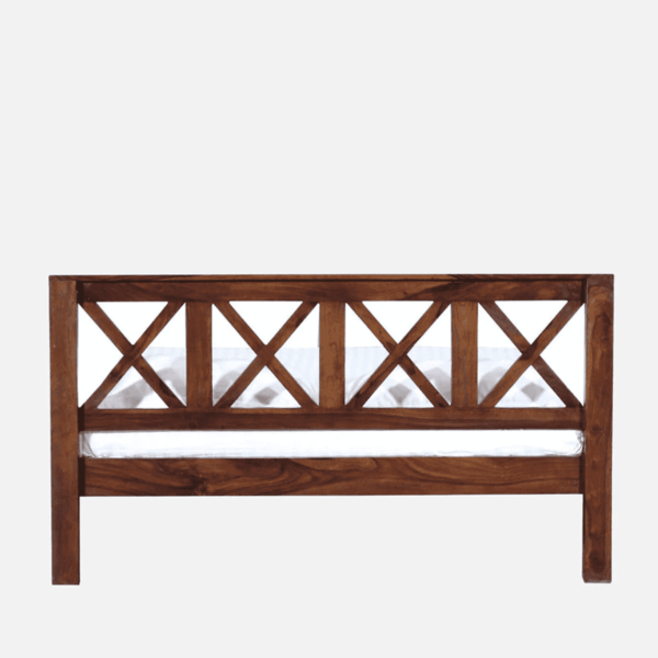 Ssyrk Solid Wood Queen Size Bed in Provincial Teak Finish By Fern India