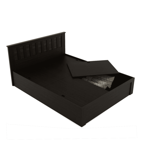 Omsok Phoenix Queen Size Bed with Storage in Wenge Finish by Fern India