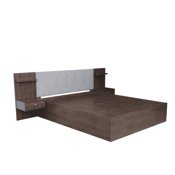 Nada King Size Bed with Storage in Brown Colour By Fern India