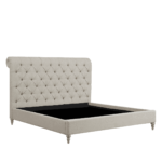Rasec Queen Size Upholstered Bed in Beige Colour by Fern India