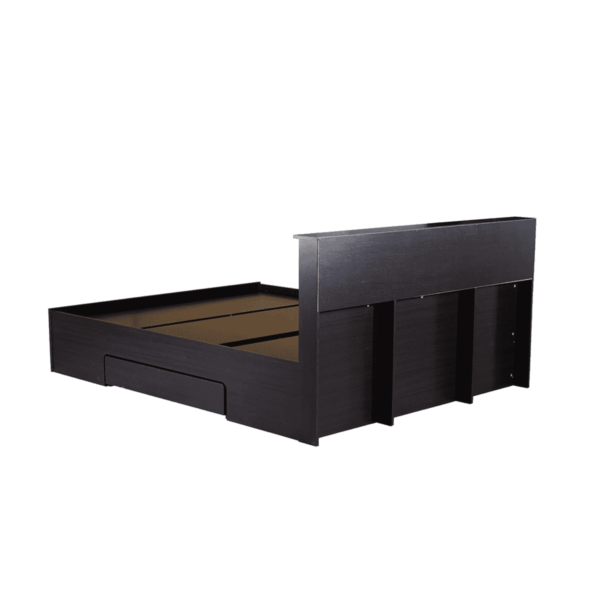 Ayot Queen Size Bed with Storage in Walnut Finish By Fern India