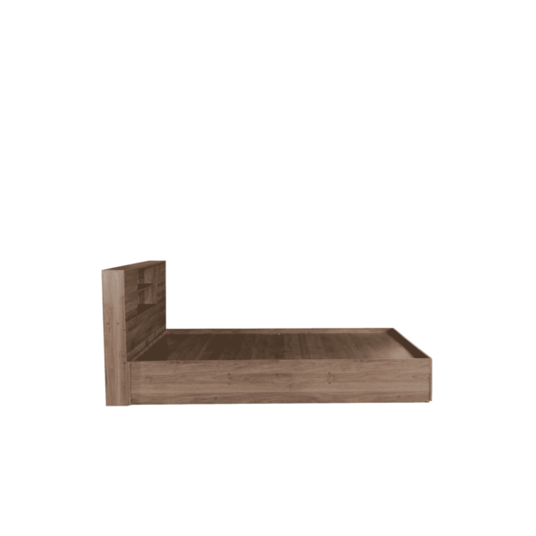 Ihsoh Queen Size Bed with Storage in Walnut Finish by Fern India