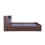 Notlob Queen Size Bed with Storage in Walnut Finish by Fern India