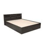 Ihcie Queen Size Bed in Black & Wenge- Light Bali Oak Finish with Box Storage By Fern India