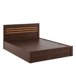 Amuos Queen Size Bed with Storage in Regato Walnut Colour By Fern India